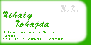 mihaly kohajda business card